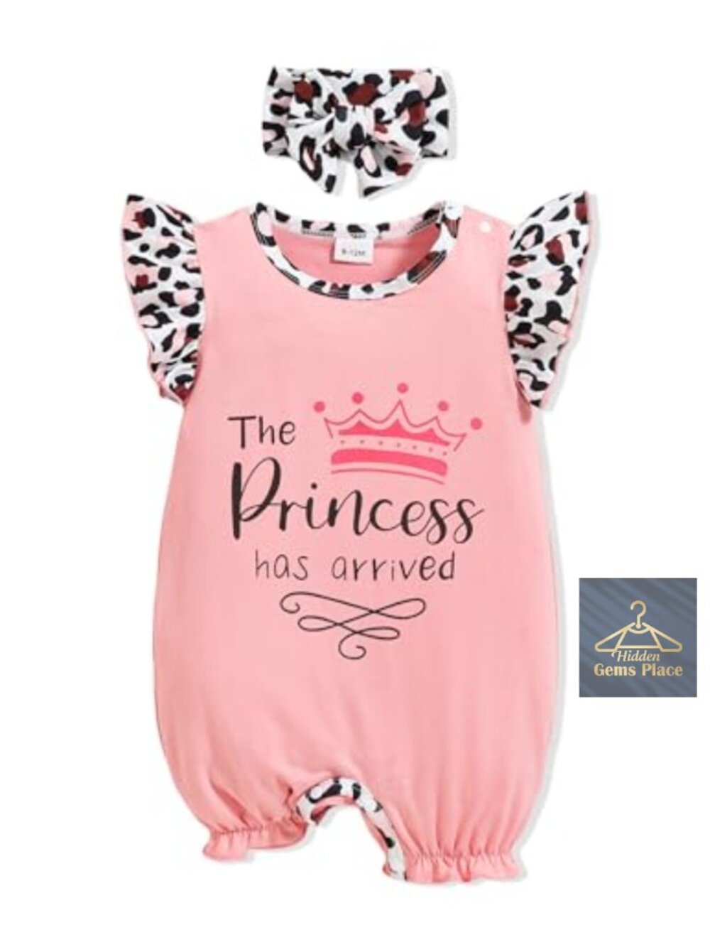 Newborn Baby Girl Floral Romper Set with Headband, Cotton Blend, Soft &